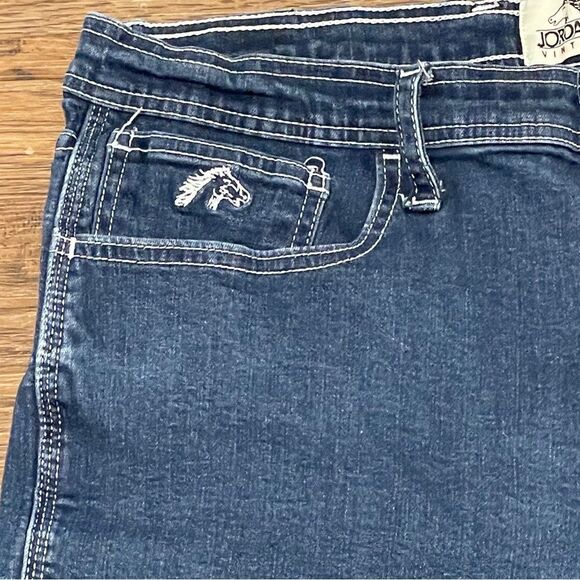Jordache Vintage Women's Reese High Rise Slim Bootcut Jeans Washed Out Blue 34 - Picture 3 of 13